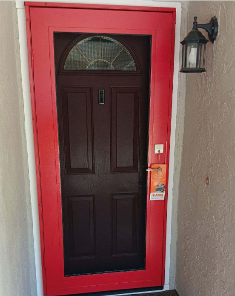 Red Titan MeshTec Full-View Security Screen Door Installation in San Ramon, CA